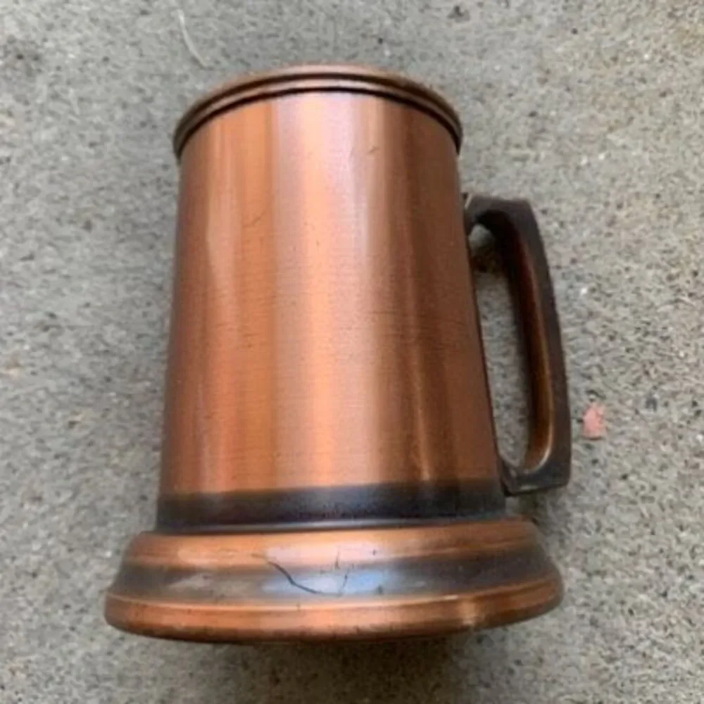Vintage Copper Beer Stein With Canadian Nationalist Motto Crest